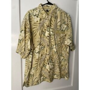 Tommy Bahama Silk Hawaiian Shirt‎ Mens M Floral Tropical Camp Button Up
